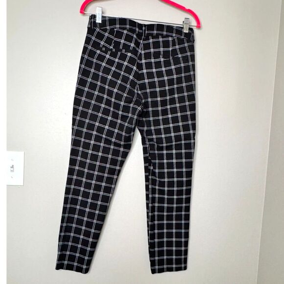 Old Navy Pixie Pants Size 6 Black White Windowpane High Rise Slim Ankle Career - Picture 6 of 6